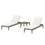 Ensemble de mobilier d'extérieur en teck Northlake de 3 pièces avec chaises longues et table d'appoint