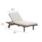 Ensemble de mobilier de patio en bois de teck 3 pièces Saratoga avec chaises longues
