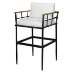 Ensemble de salle à manger d'extérieur 5 pièces en fer avec accoudoirs en bois d'acacia, idéal pour terrasse, balcon ou jardin - N/A