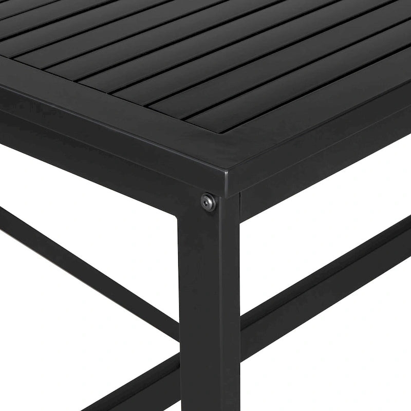 Ensemble de salle à manger d'extérieur 5 pièces en fer avec accoudoirs en bois d'acacia, idéal pour terrasse, balcon ou jardin - N/A