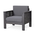 Fauteuils d'extérieur Siyal (lot de 2), Gris foncé doux, Bois d'acacia