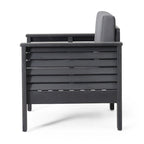 Fauteuils d'extérieur Siyal (lot de 2), Gris foncé doux, Bois d'acacia