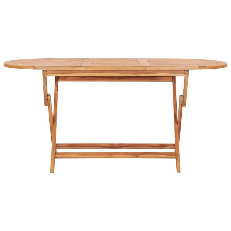 Ensemble de salle à manger d'extérieur Sam 7 pièces, 6 chaises pliantes, bois de teck marron