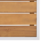 Ensemble de mobilier d'extérieur en bois 8 pièces, salon de jardin d'angle en forme de L avec table basse en verre trempé et table basse en bois