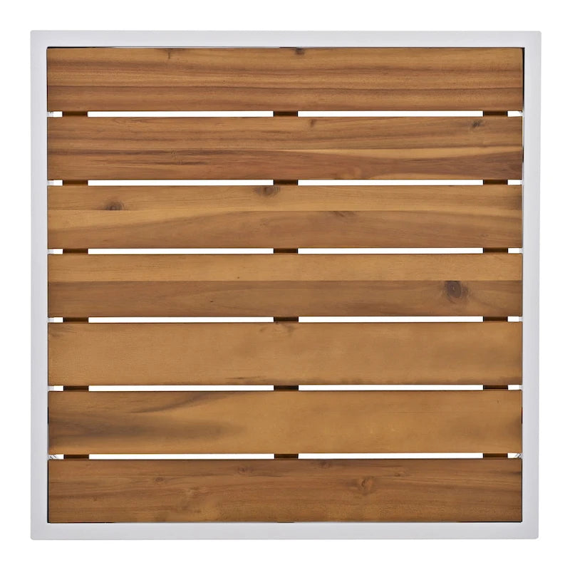 Ensemble de mobilier d'extérieur en bois 8 pièces, salon de jardin d'angle en forme de L avec table basse en verre trempé et table basse en bois