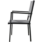 Ensemble de 7 pièces de salle à manger d'extérieur en acier, ensemble de meubles de patio toutes saisons avec table rectangulaire et 6 chaises de salle à manger