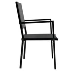 Ensemble de 7 pièces de salle à manger d'extérieur en acier, ensemble de meubles de patio toutes saisons avec table rectangulaire et 6 chaises de salle à manger