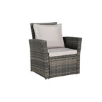 Ensemble de canapé sectionnel 7 pièces en rotin synthétique pour extérieur, ensemble de mobilier de conversation pour patio avec table basse et 2 poufs