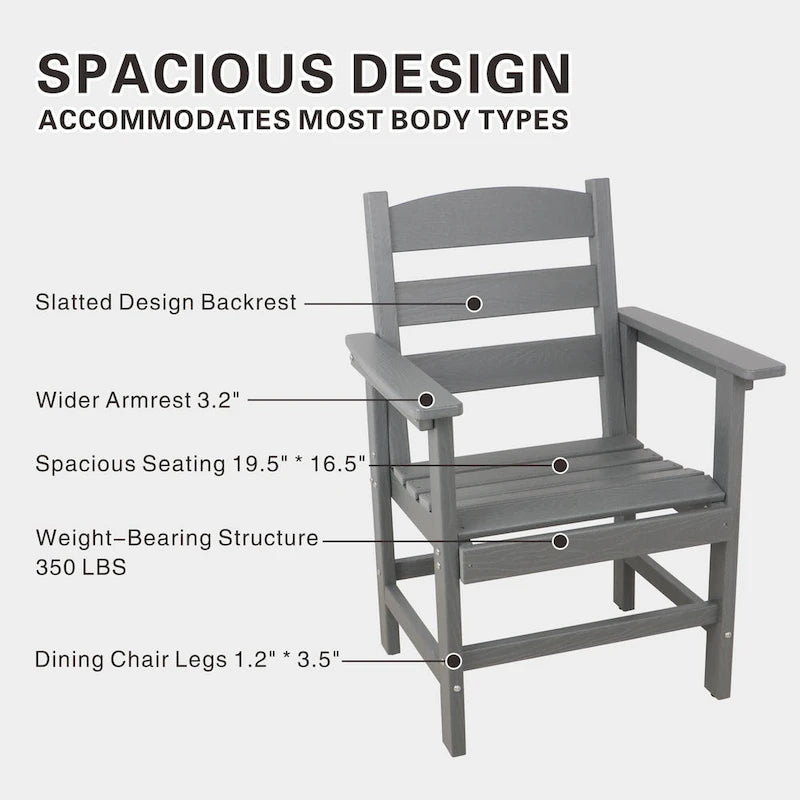 Ensemble de salle à manger d'extérieur 7 pièces, mobilier de jardin pour terrasse résistant aux intempéries avec 6 chaises, ensemble table et chaises de jardin d'extérieur