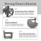 Ensemble de salle à manger d'extérieur 7 pièces, mobilier de jardin pour terrasse résistant aux intempéries avec 6 chaises, ensemble table et chaises de jardin d'extérieur