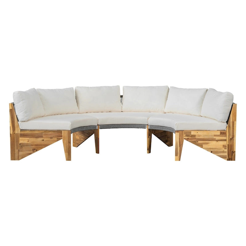 Canapé d'angle extérieur 12 places avec coussins imperméables