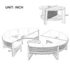 Canapé d'angle extérieur 12 places avec coussins imperméables