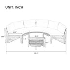 Canapé d'angle extérieur 12 places avec coussins imperméables