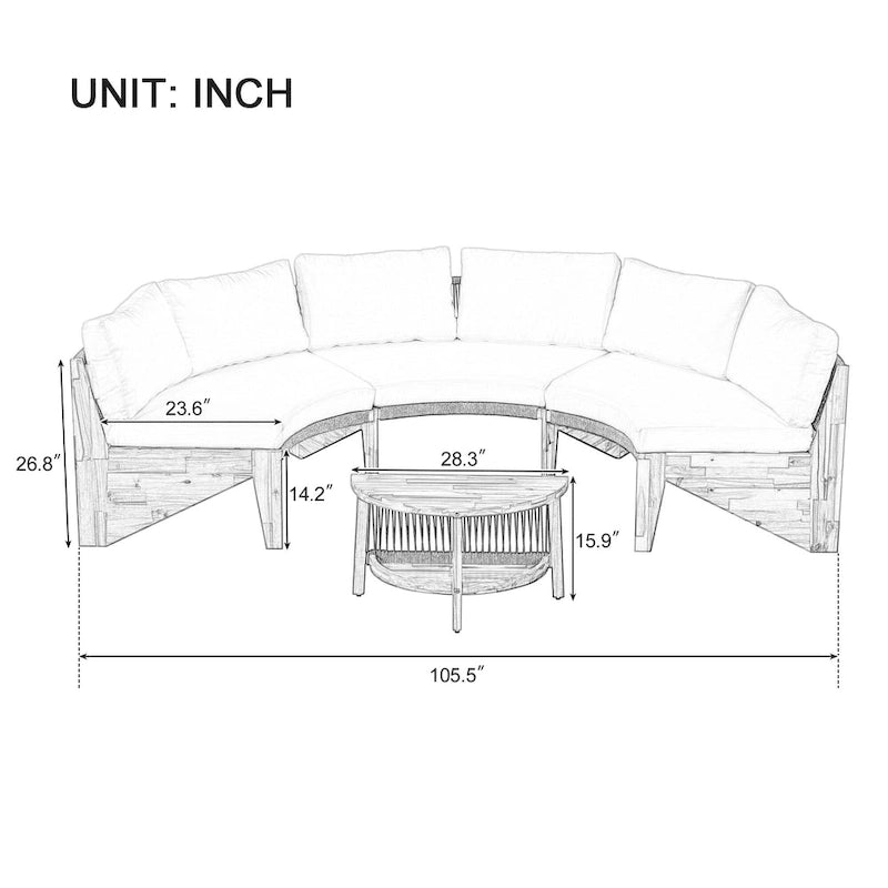 Canapé d'angle extérieur 12 places avec coussins imperméables