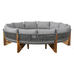 Canapé d'angle extérieur 12 places avec coussins imperméables