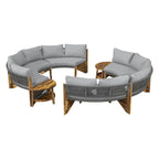 Canapé d'angle extérieur 12 places avec coussins imperméables