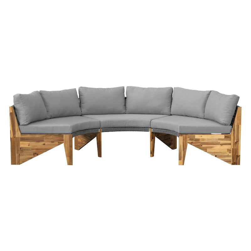 Canapé d'angle extérieur 12 places avec coussins imperméables