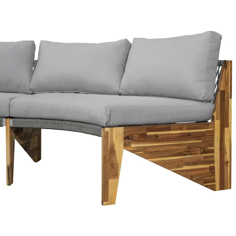 Canapé d'angle extérieur 12 places avec coussins imperméables