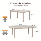 Chaises et table extensible pour salle à manger d'extérieur