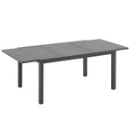 Chaises et table extensible pour salle à manger d'extérieur