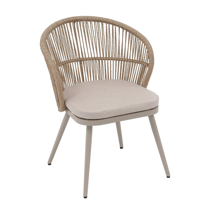 Chaises et table extensible pour salle à manger d'extérieur