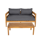 Christopher Knight Home- Ensemble de conversation extérieur Jackson en bois d'acacia courbé, 4 pièces
