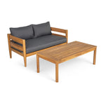 Christopher Knight Home- Ensemble de conversation extérieur Jackson en bois d'acacia courbé, 4 pièces