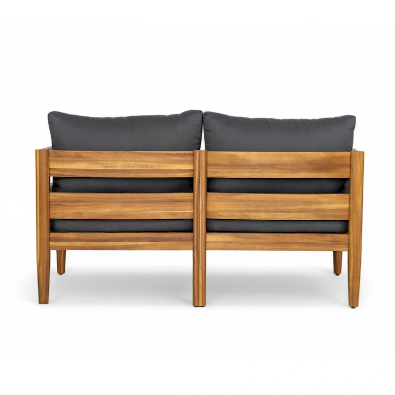 Christopher Knight Home- Ensemble de conversation extérieur Jackson en bois d'acacia courbé, 4 pièces
