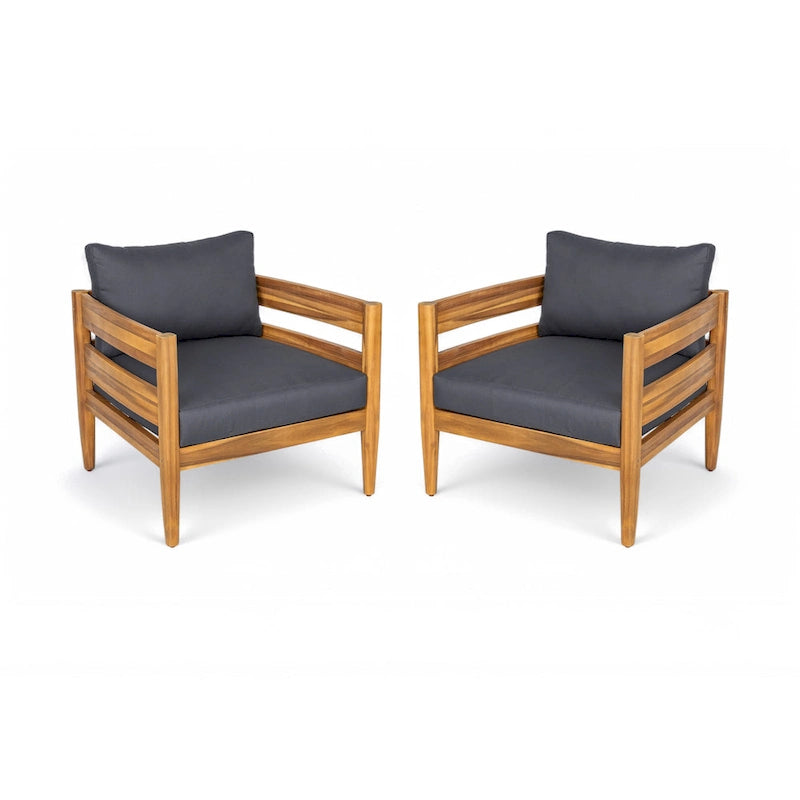 Christopher Knight Home- Ensemble de conversation extérieur Jackson en bois d'acacia courbé, 4 pièces