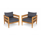 Christopher Knight Home- Ensemble de conversation extérieur Jackson en bois d'acacia courbé, 4 pièces