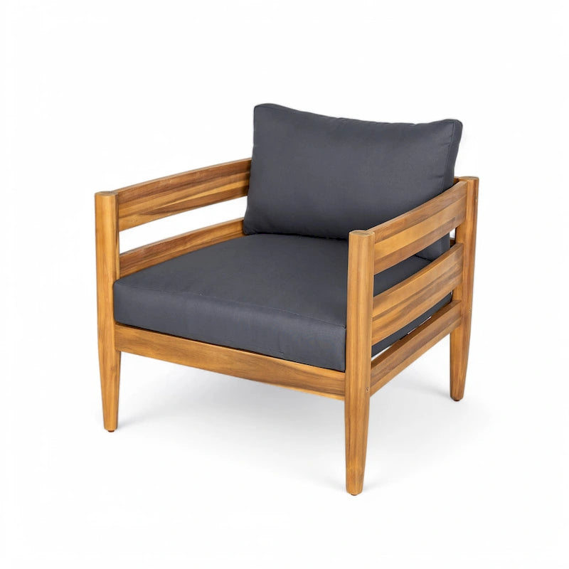 Christopher Knight Home- Ensemble de conversation extérieur Jackson en bois d'acacia courbé, 4 pièces