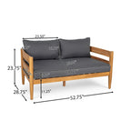 Christopher Knight Home- Ensemble de conversation extérieur Jackson en bois d'acacia courbé, 4 pièces