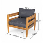 Christopher Knight Home- Ensemble de conversation extérieur Jackson en bois d'acacia courbé, 4 pièces