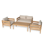 Christopher Knight Home- Ensemble de conversation extérieur Jackson en bois d'acacia courbé, 4 pièces