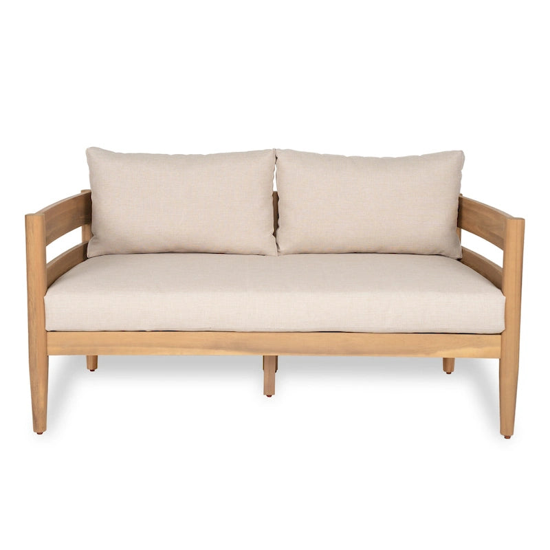Christopher Knight Home- Ensemble de conversation extérieur Jackson en bois d'acacia courbé, 4 pièces