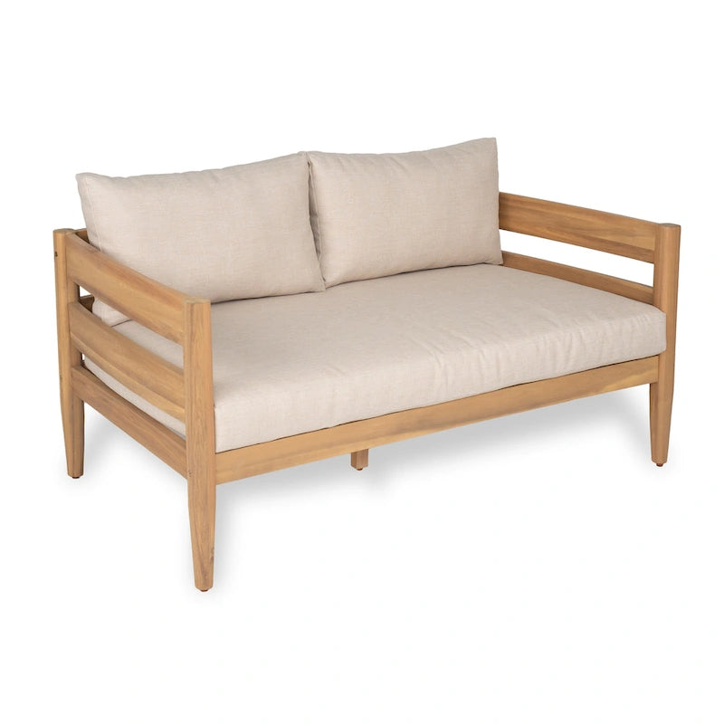 Christopher Knight Home- Ensemble de conversation extérieur Jackson en bois d'acacia courbé, 4 pièces