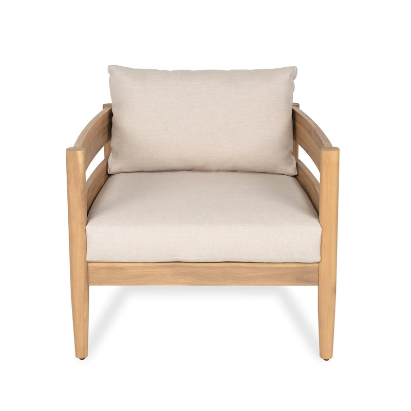 Christopher Knight Home- Ensemble de conversation extérieur Jackson en bois d'acacia courbé, 4 pièces
