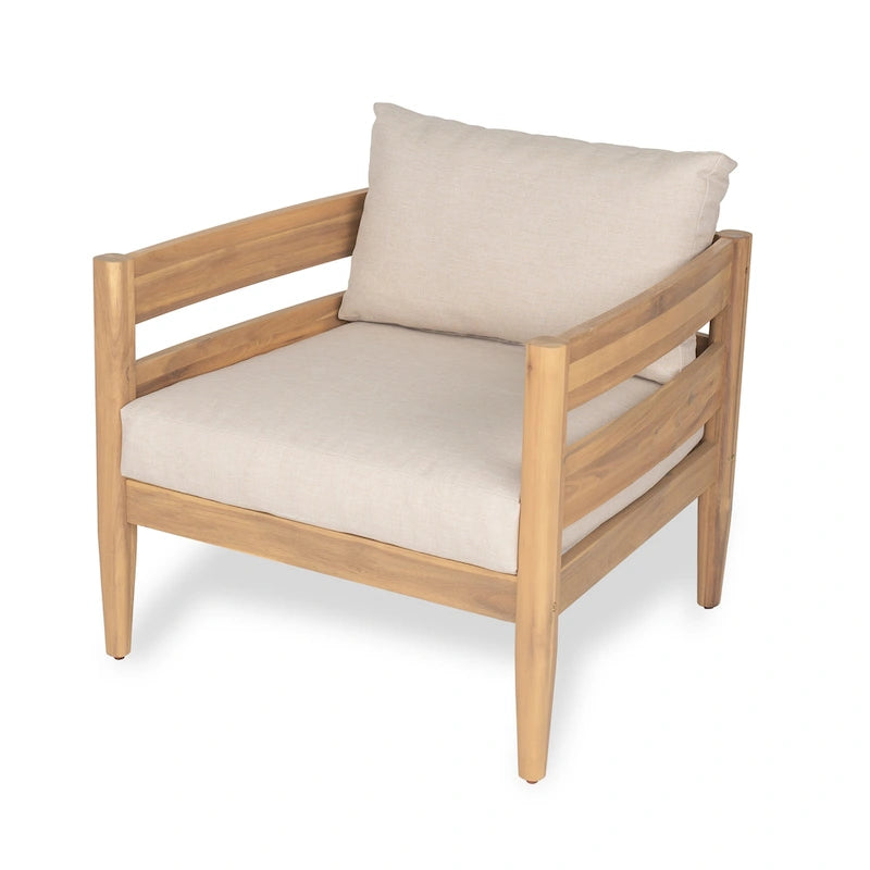 Christopher Knight Home- Ensemble de conversation extérieur Jackson en bois d'acacia courbé, 4 pièces