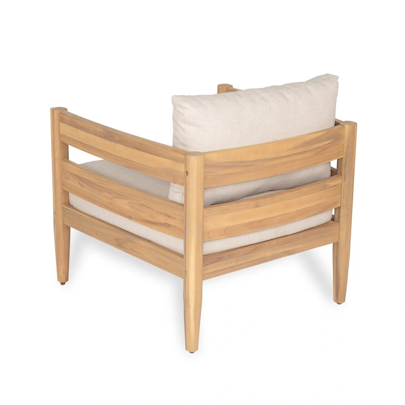 Christopher Knight Home- Ensemble de conversation extérieur Jackson en bois d'acacia courbé, 4 pièces