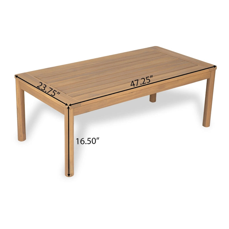 Christopher Knight Home- Ensemble de conversation extérieur Jackson en bois d'acacia courbé, 4 pièces