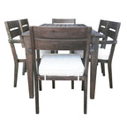 Ensemble de 7 tables et chaises d'extérieur en bois d'acacia pour patio