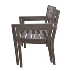 Ensemble de 7 tables et chaises d'extérieur en bois d'acacia pour patio