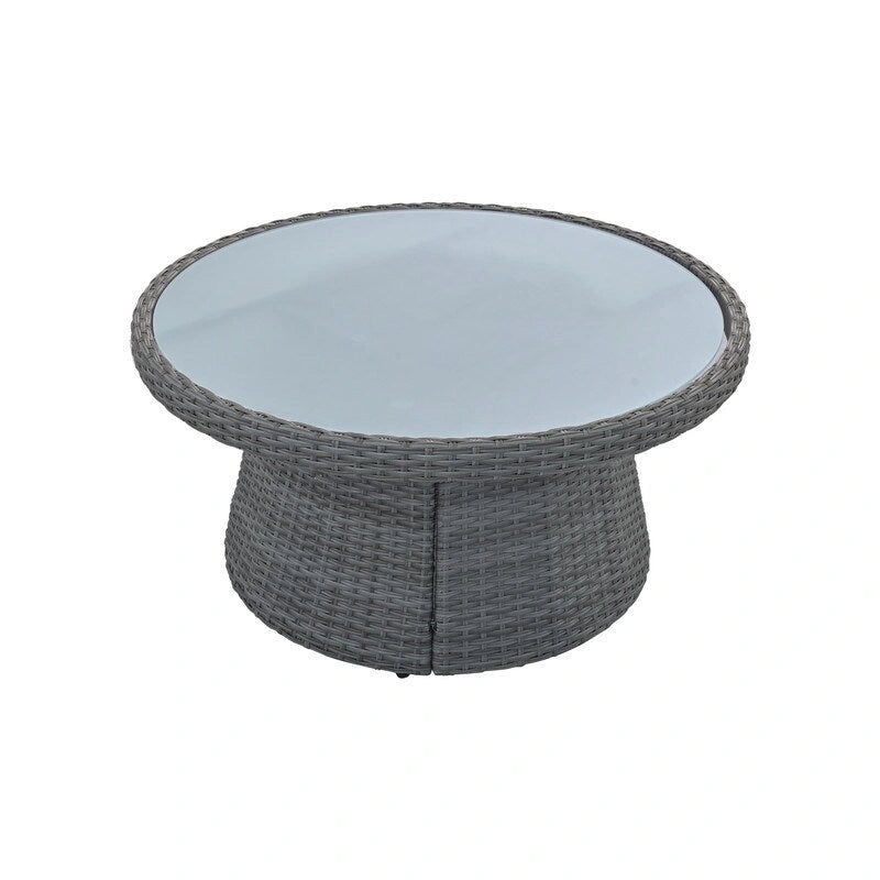 Ensemble de canapés modulaires d'extérieur semi-circulaires 10 pièces en rotin PE, personnalisable, pour conversations de jardin.