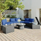 Ensemble de canapés modulaires d'extérieur semi-circulaires 10 pièces en rotin PE, personnalisable, pour conversations de jardin.