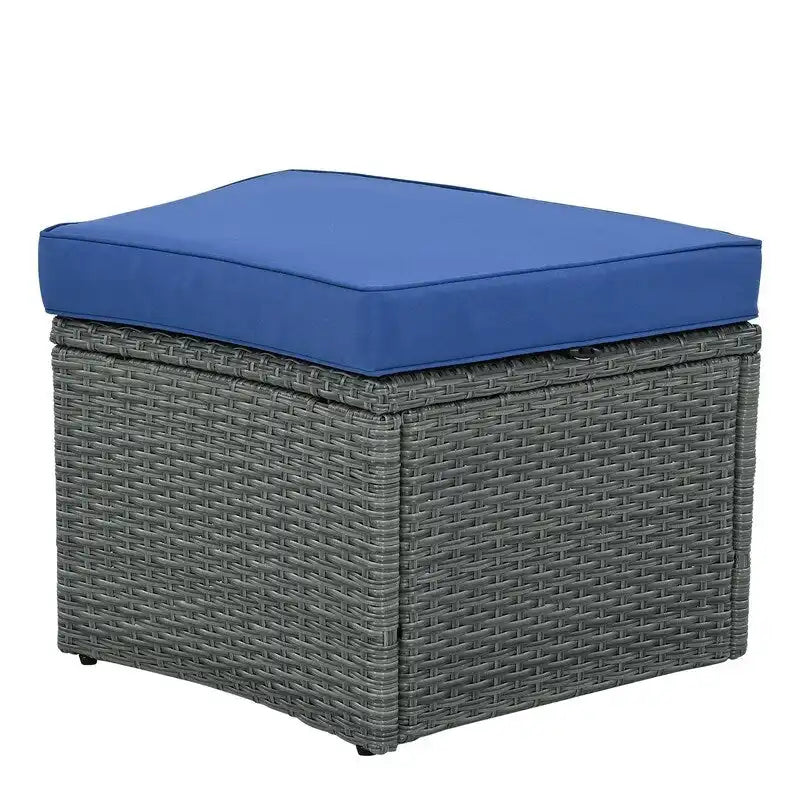 Ensemble de canapés modulaires d'extérieur semi-circulaires 10 pièces en rotin PE, personnalisable, pour conversations de jardin.