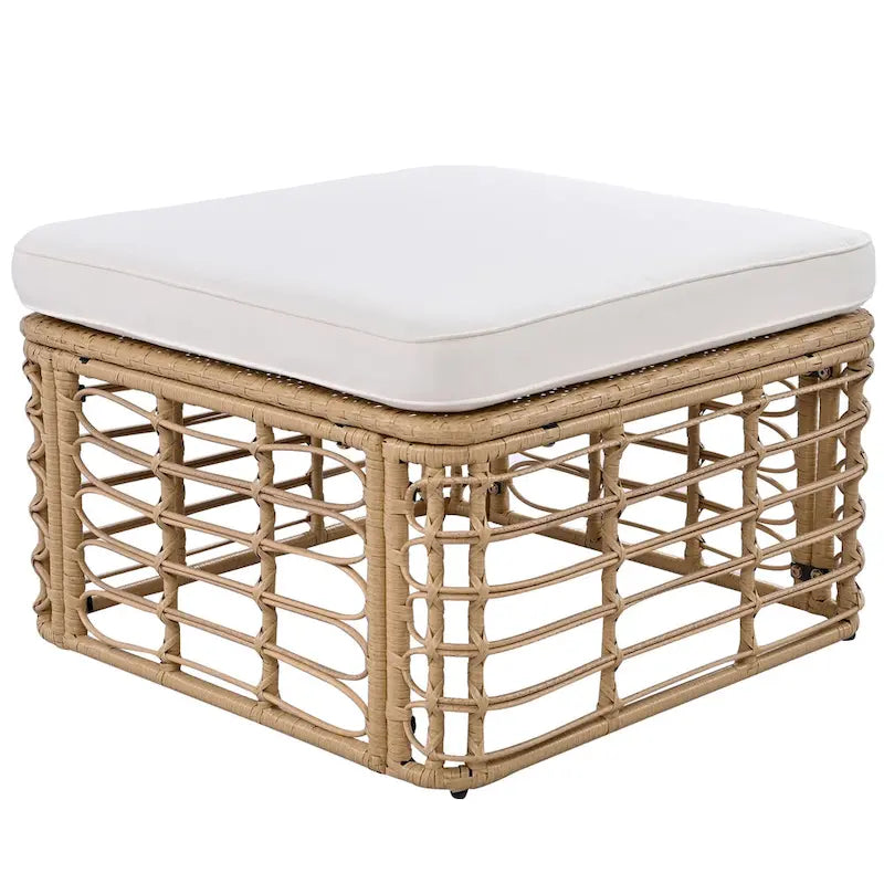 Ensemble de canapé d'angle modulable 7 pièces en osier pour l'extérieur avec table basse, combinaison libre