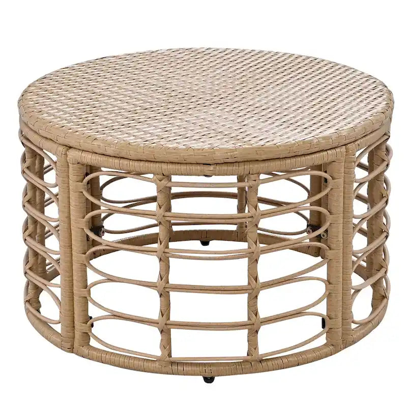 Ensemble de canapé d'angle modulable 7 pièces en osier pour l'extérieur avec table basse, combinaison libre
