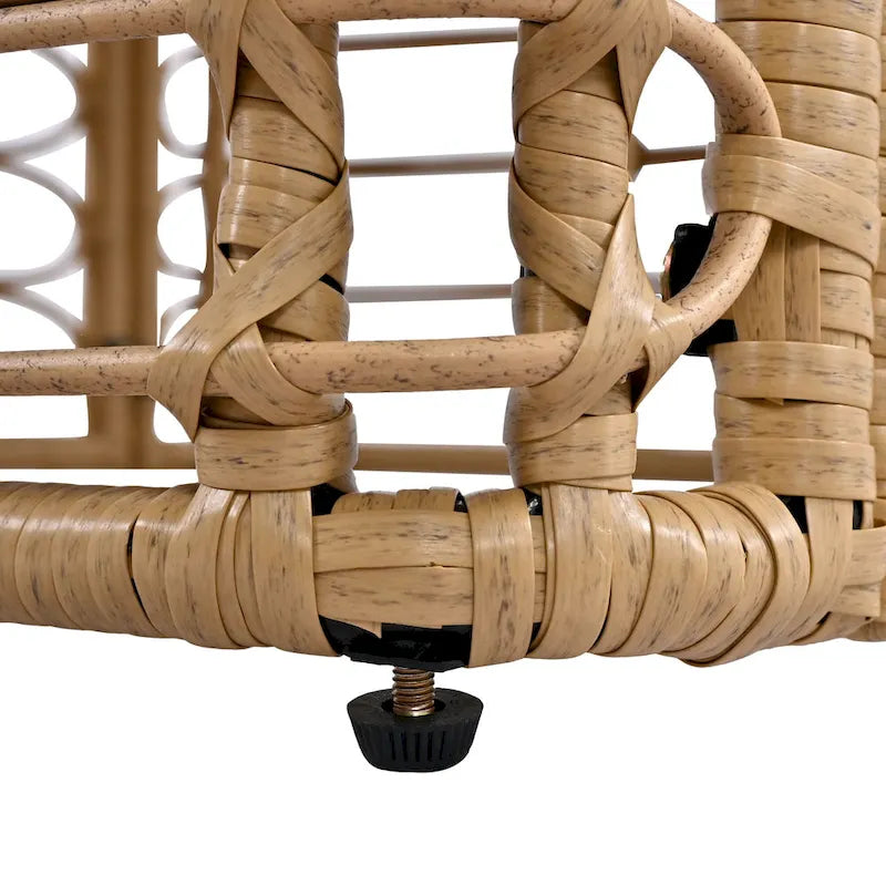 Ensemble de canapé d'angle modulable 7 pièces en osier pour l'extérieur avec table basse, combinaison libre