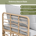 Ensemble de canapé d'angle modulable 7 pièces en osier pour l'extérieur avec table basse, combinaison libre