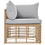 Ensemble de canapé d'angle modulable 7 pièces en osier pour l'extérieur avec table basse, combinaison libre